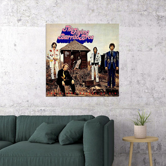 The Flying Burrito Bros Album Cover Art Music Poster Iconic Country Rock Group Print - xonomax