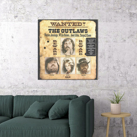 Wanted! The Outlaws Album Cover Art Country Music Poster - xonomax
