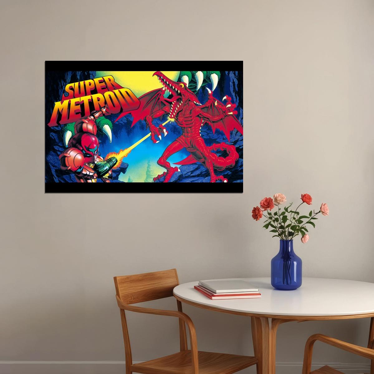 Super Metroid Nintendo Video Game Poster Iconic Retro Sci-fi Wall Art - xonomax