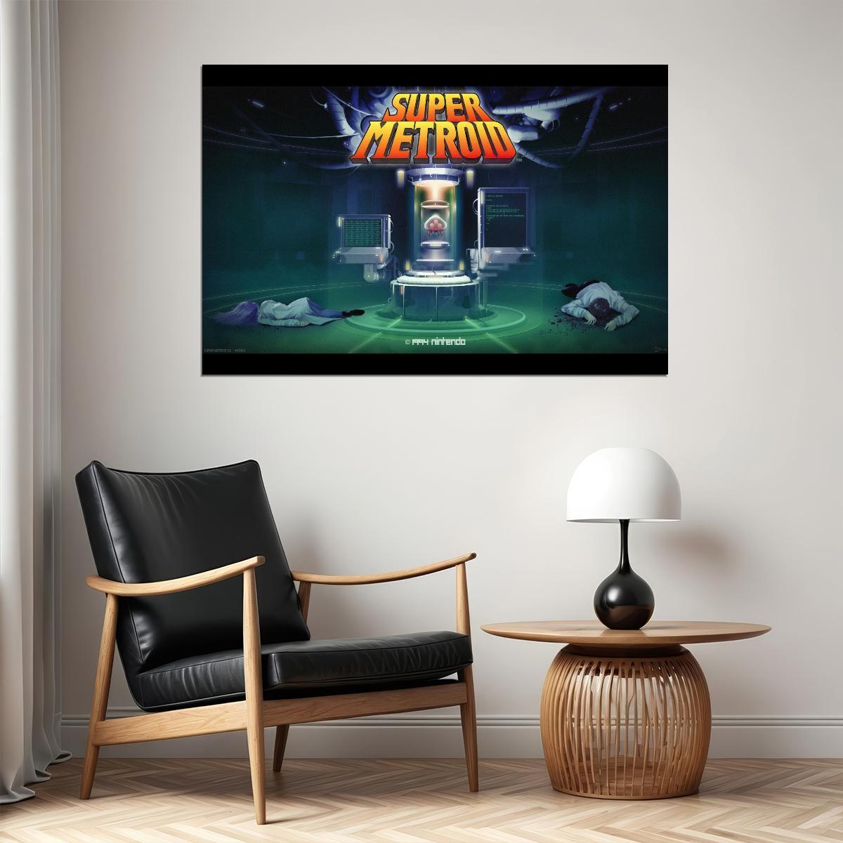 Super Metroid Nintendo Video Game Poster Iconic Retro Sci-fi Wall Art - xonomax