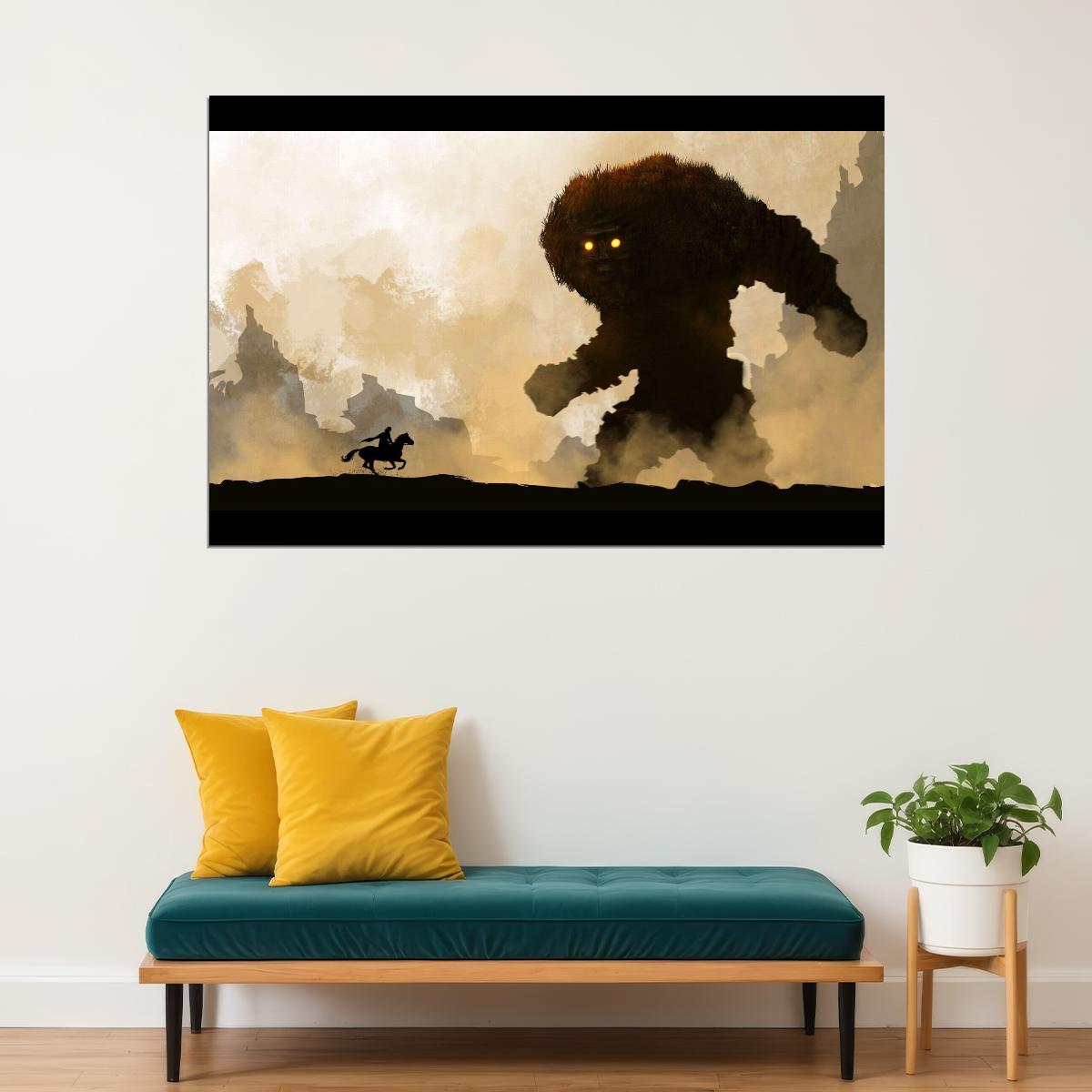 Shadow Of The Colossus Video Game Poster Japanese Fantasy Adventure Wall Print - xonomax