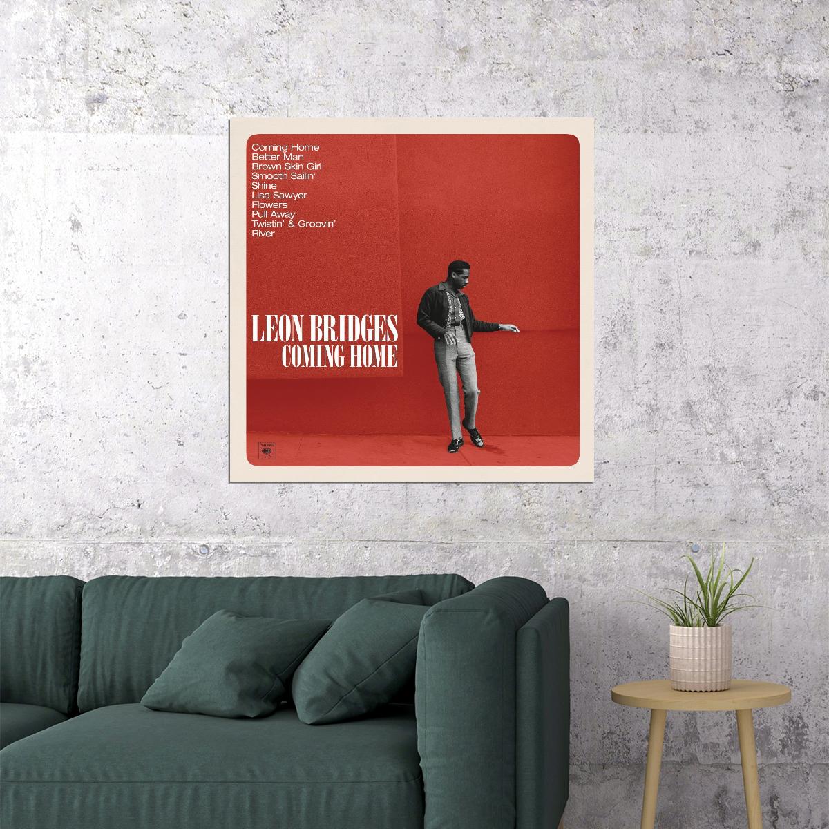 Leon Bridges Music Poster Soul Artist Wall Art - xonomax
