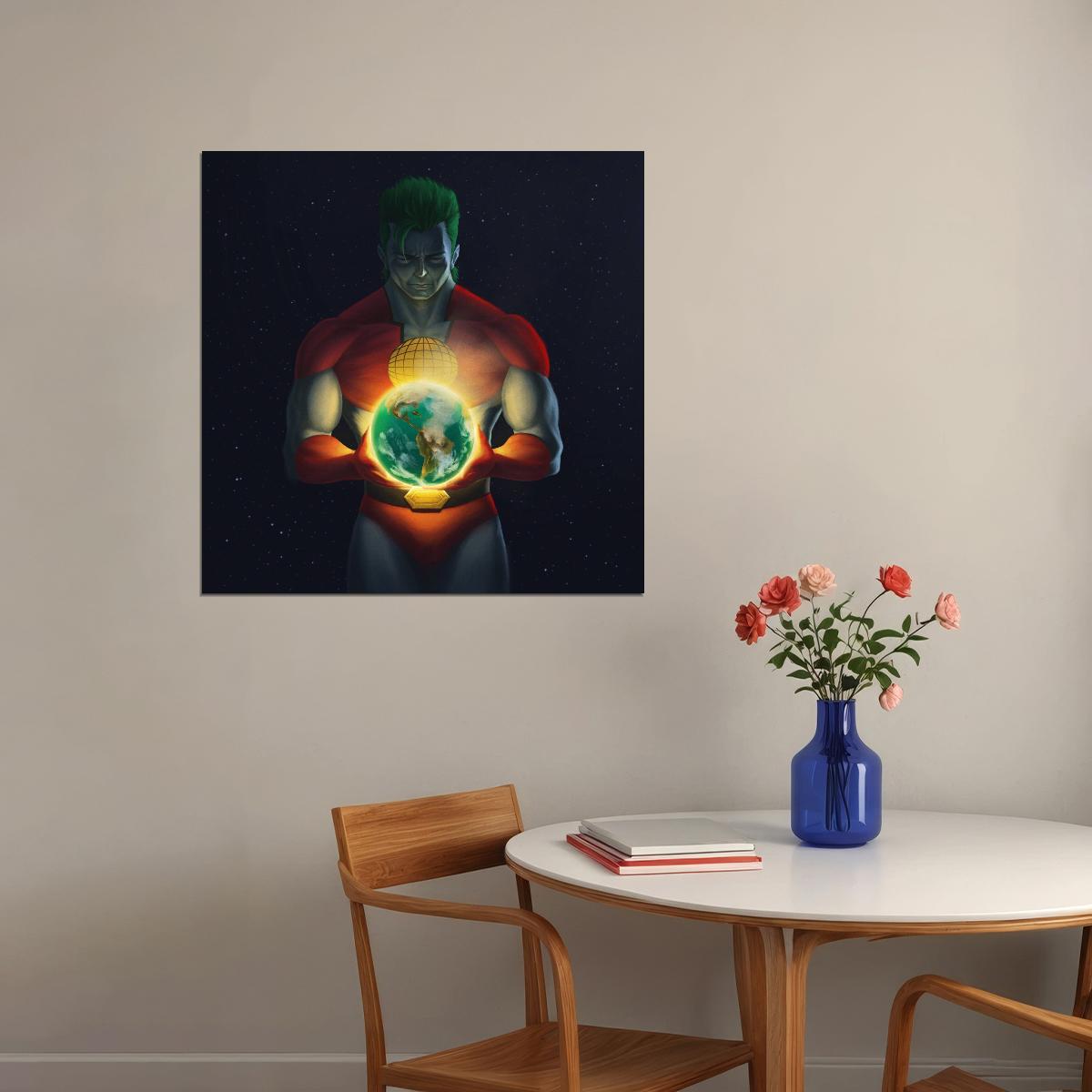 Captain Planet Poster Superhero Wall Art Animated Series Print - xonomax