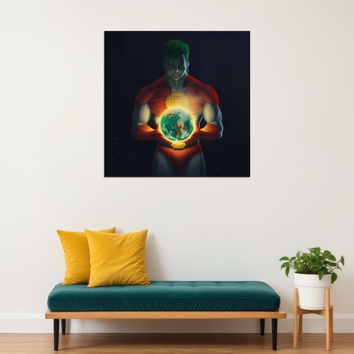 Captain Planet Poster Superhero Wall Art Animated Series Print - xonomax