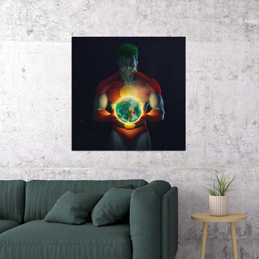 Captain Planet Poster Superhero Wall Art Animated Series Print - xonomax