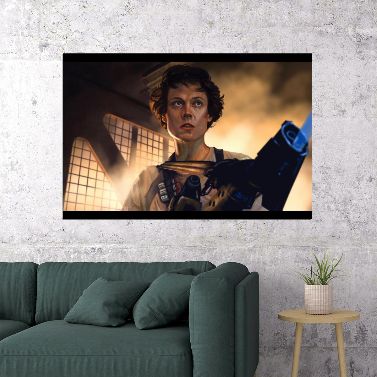 Alien Ellen Ripley Poster Sci-fi Movie Wall Art Heroine Classic Film Print