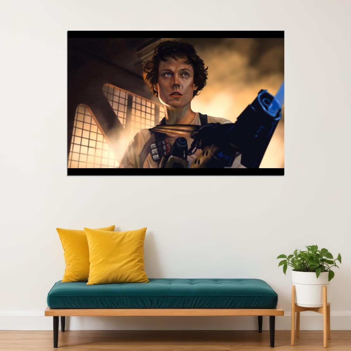 Alien Ellen Ripley Poster Sci-fi Movie Wall Art Heroine Classic Film Print