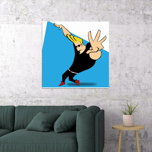 Johnny Bravo Poster Cartoon Character Wall Art Kids Print - xonomax