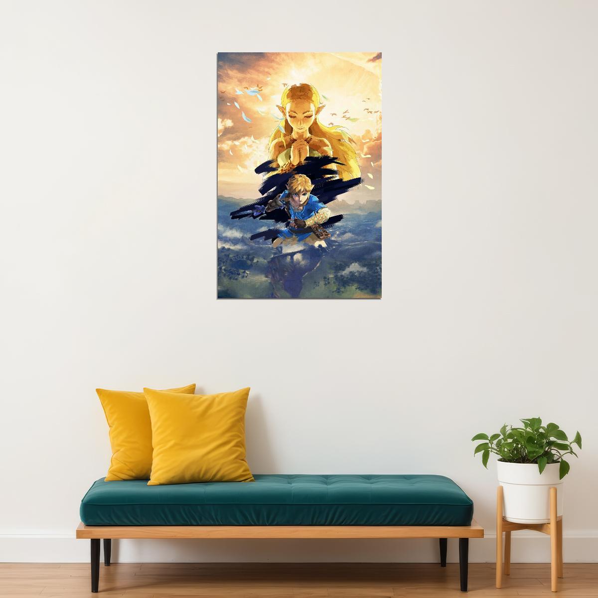 The Legend Of Zelda Breath Of The Wild Nintendo Video Game Poster Link Art Print