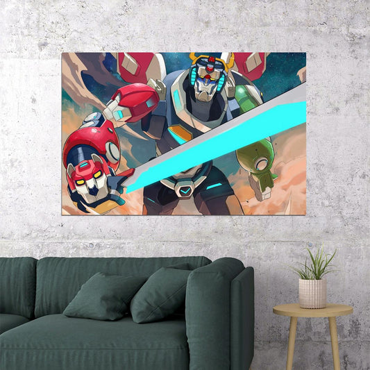 Voltron Legendary Defender Mecha Anime Poster Space Robot Sci-fi Art - xonomax