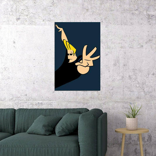 Johnny Bravo Poster Cartoon Character Wall Art Kids Print - xonomax