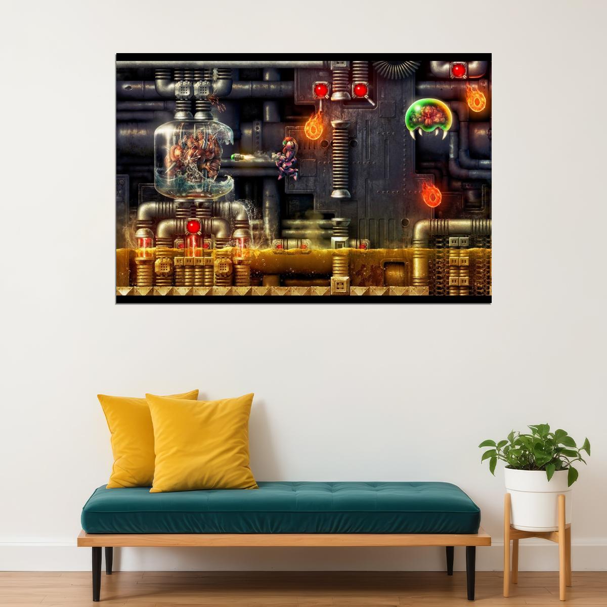 Super Metroid Nintendo Video Game Poster Iconic Retro Sci-fi Wall Art - xonomax