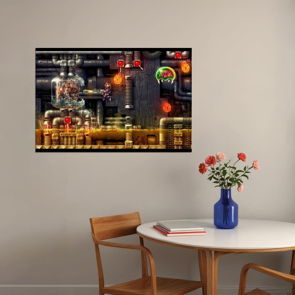 Super Metroid Nintendo Video Game Poster Iconic Retro Sci-fi Wall Art - xonomax