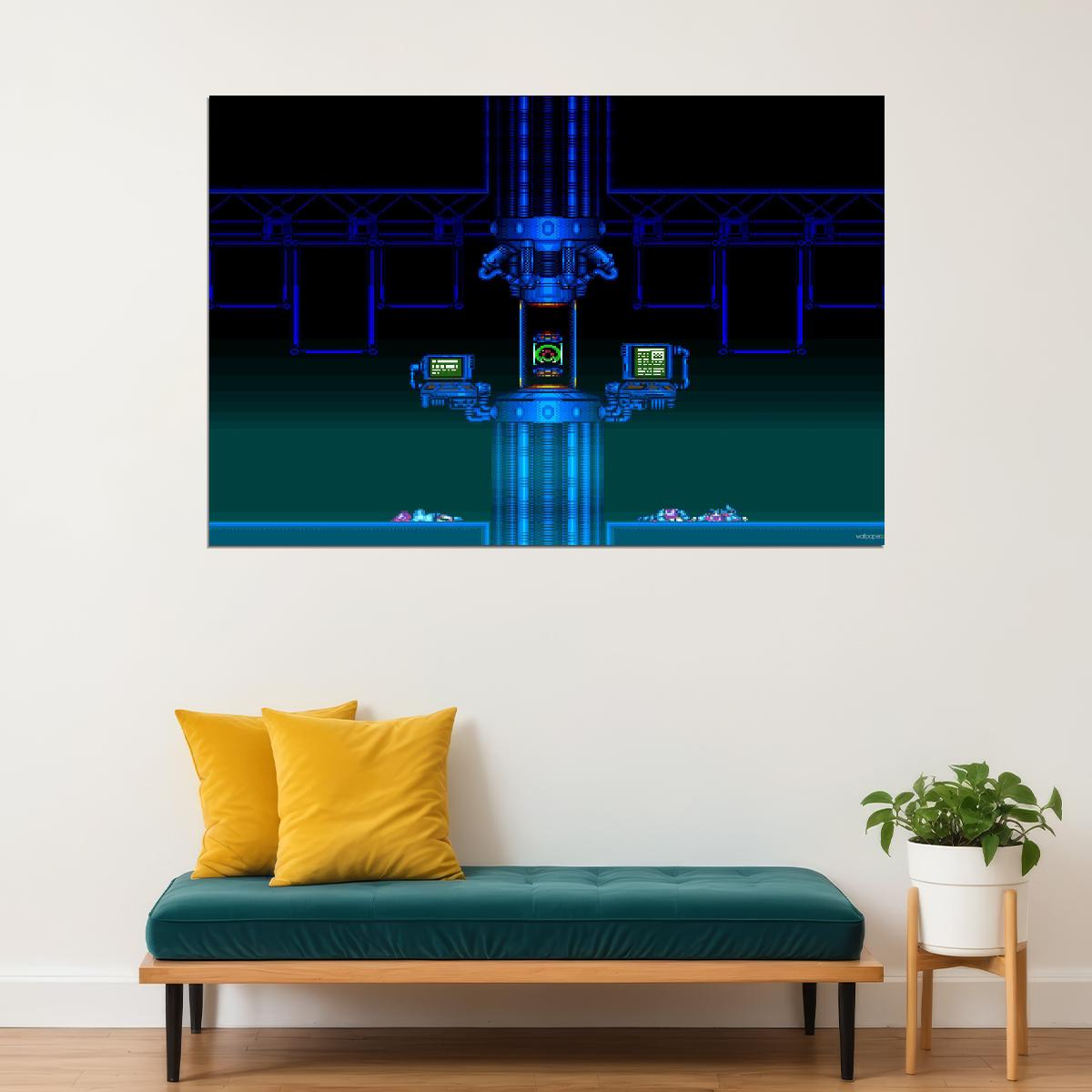 Super Metroid Nintendo Video Game Poster Iconic Retro Sci-fi Wall Art - xonomax