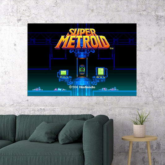 Super Metroid Nintendo Video Game Poster Iconic Retro Sci-fi Wall Art - xonomax