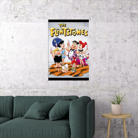 The Flintstones Tv Show Movie Poster Kids Print Iconic Animated Family Art Print - xonomax