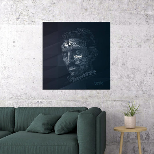 Nikola Tesla Inspirational Poster Famous Inventor Motivational Wall Art - xonomax