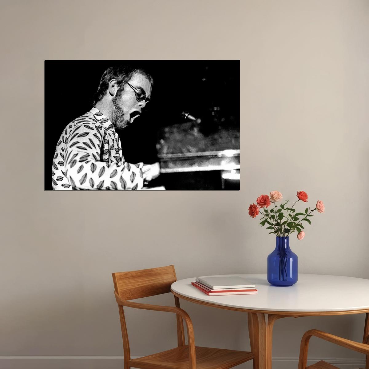 Elton John Poster Music Legend Wall Art Singer-songwriter Print - xonomax