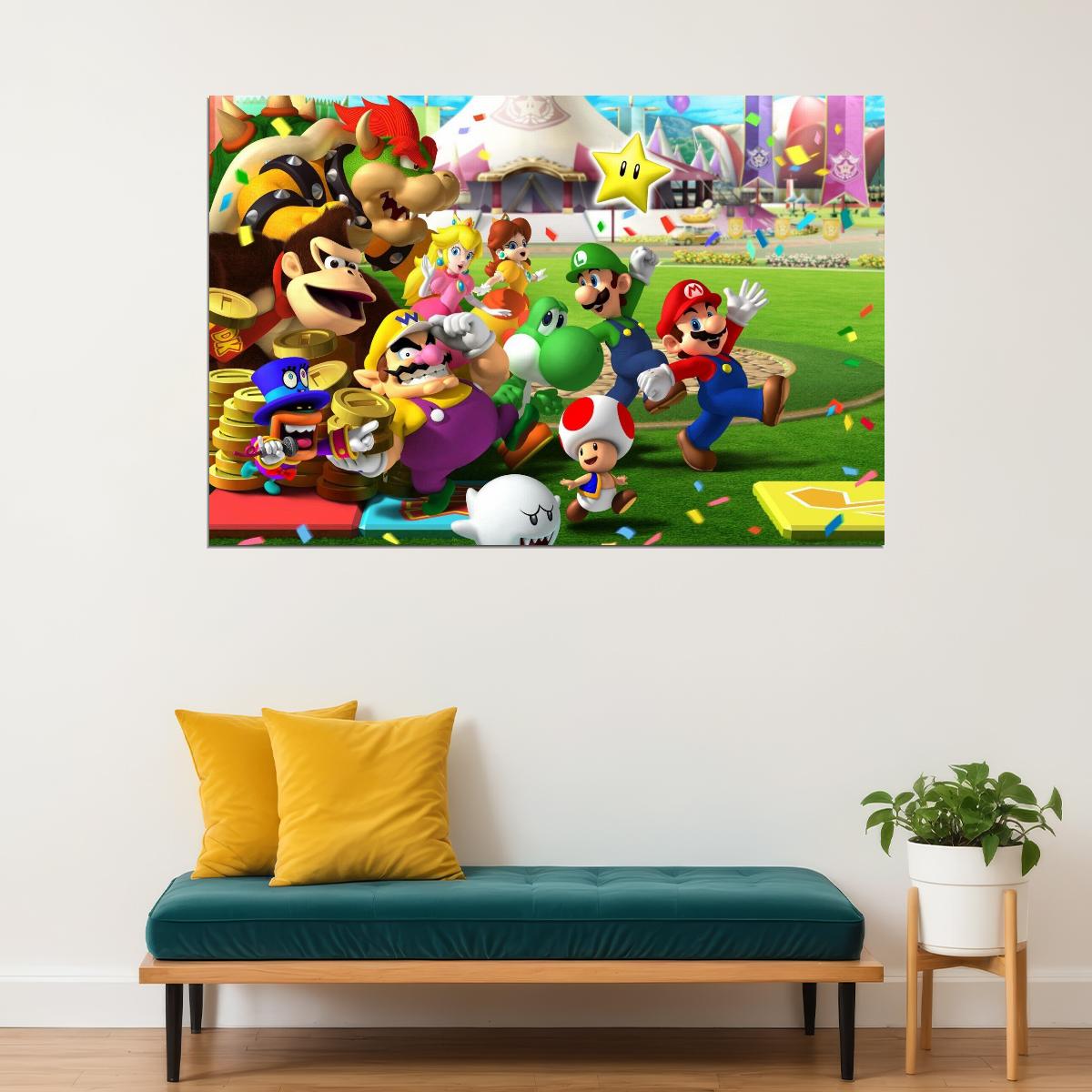 Mario Party Video Game Poster Nintendo Gamer Wall Art - xonomax
