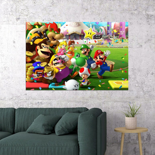 Mario Party Video Game Poster Nintendo Gamer Wall Art - xonomax