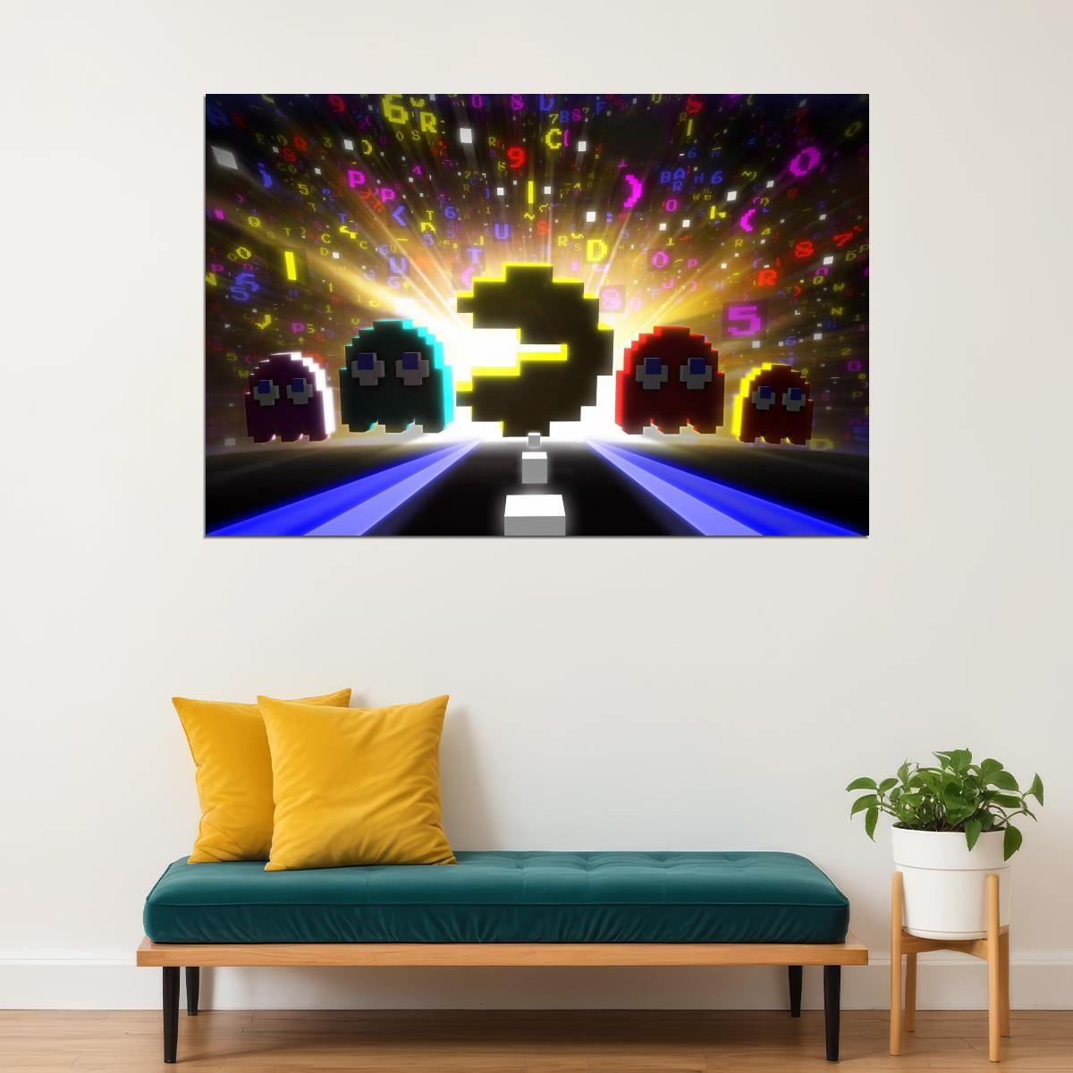Pac-man Video Game Poster Retro Gamer Art Wall Print - xonomax