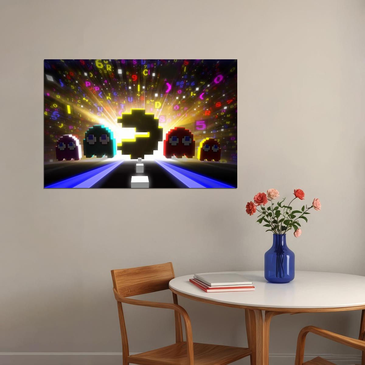 Pac-man Video Game Poster Retro Gamer Art Wall Print - xonomax