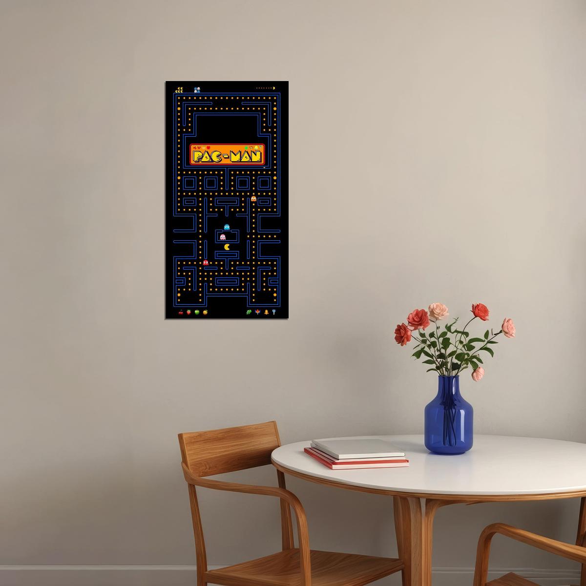 Pac-man Video Game Poster Retro Gamer Art Wall Print - xonomax