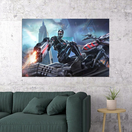 Terminator Motorcycle Movie Poster Iconic Sci-fi Vehicle Wall Art - xonomax