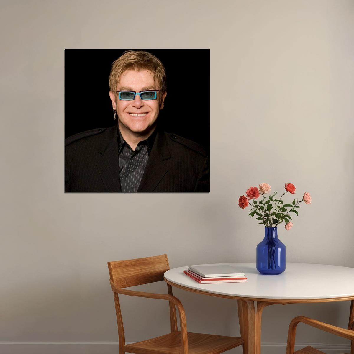 Elton John Poster Music Legend Wall Art Singer-songwriter Print - xonomax