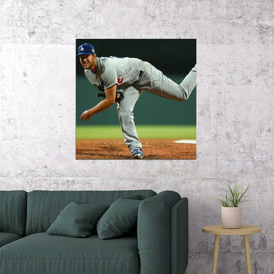 Clayton Kershaw Baseball Poster Mlb Pitcher Wall Art Los Angeles Dodgers Sports Print - xonomax
