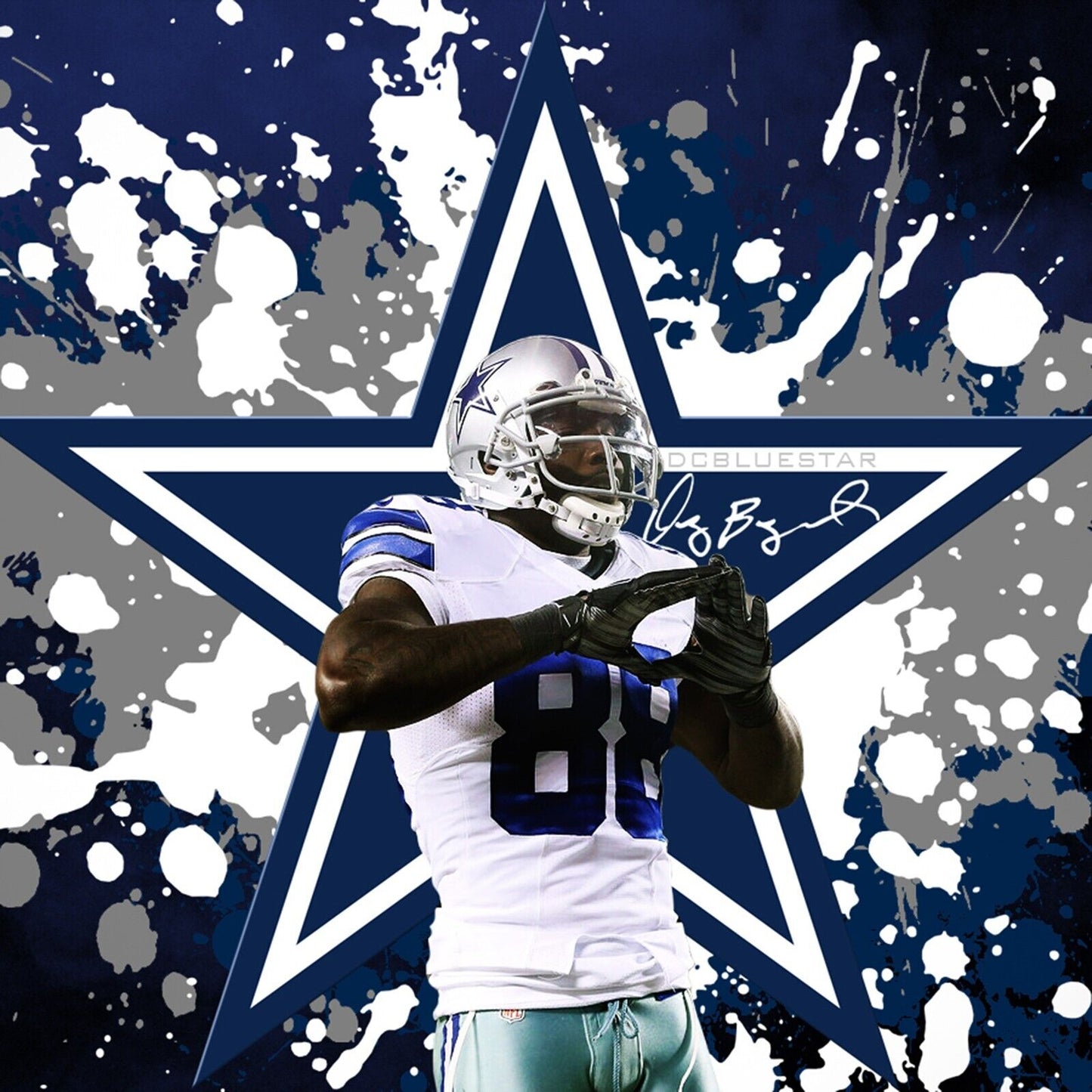 Dez Bryant Dallas Cowboys Football Poster Nfl Star Wall Art Sports Print
