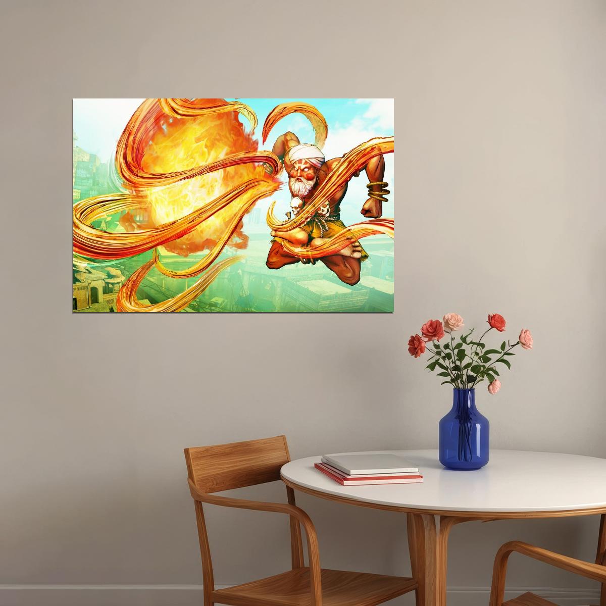 Street Fighter Dhalsim Fighting Video Game Poster Gamer Wall Art - xonomax