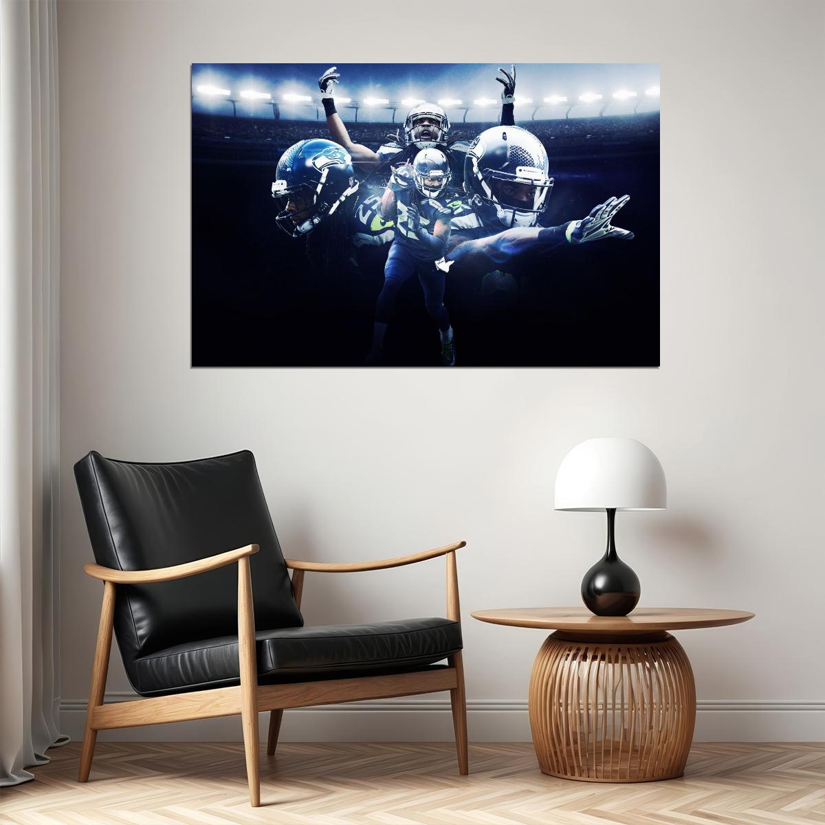 Seattle Seahawks Richard Sherman Nfl Poster Famous Cornerback Motivational Sports Print