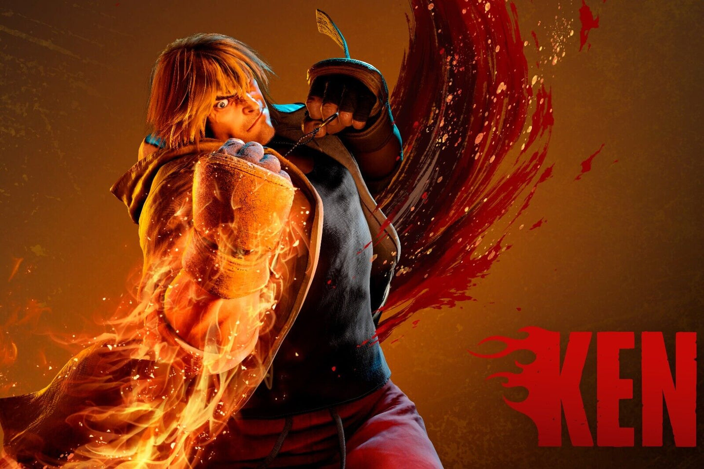 Street Fighter Ken Fighting Video Game Poster Gamer Wall Art - xonomax