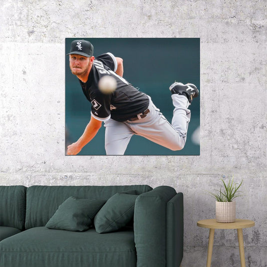 Chris Sale Baseball Poster Mlb Pitcher Wall Art Boston Red Sox Sports Print - xonomax
