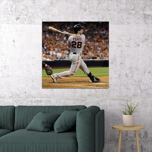 Buster Posey Baseball Poster Mlb Player Wall Art San Francisco Giants Sports Print - xonomax