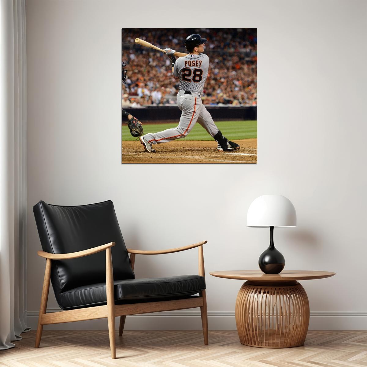 Buster Posey Baseball Poster Mlb Player Wall Art San Francisco Giants Sports Print - xonomax