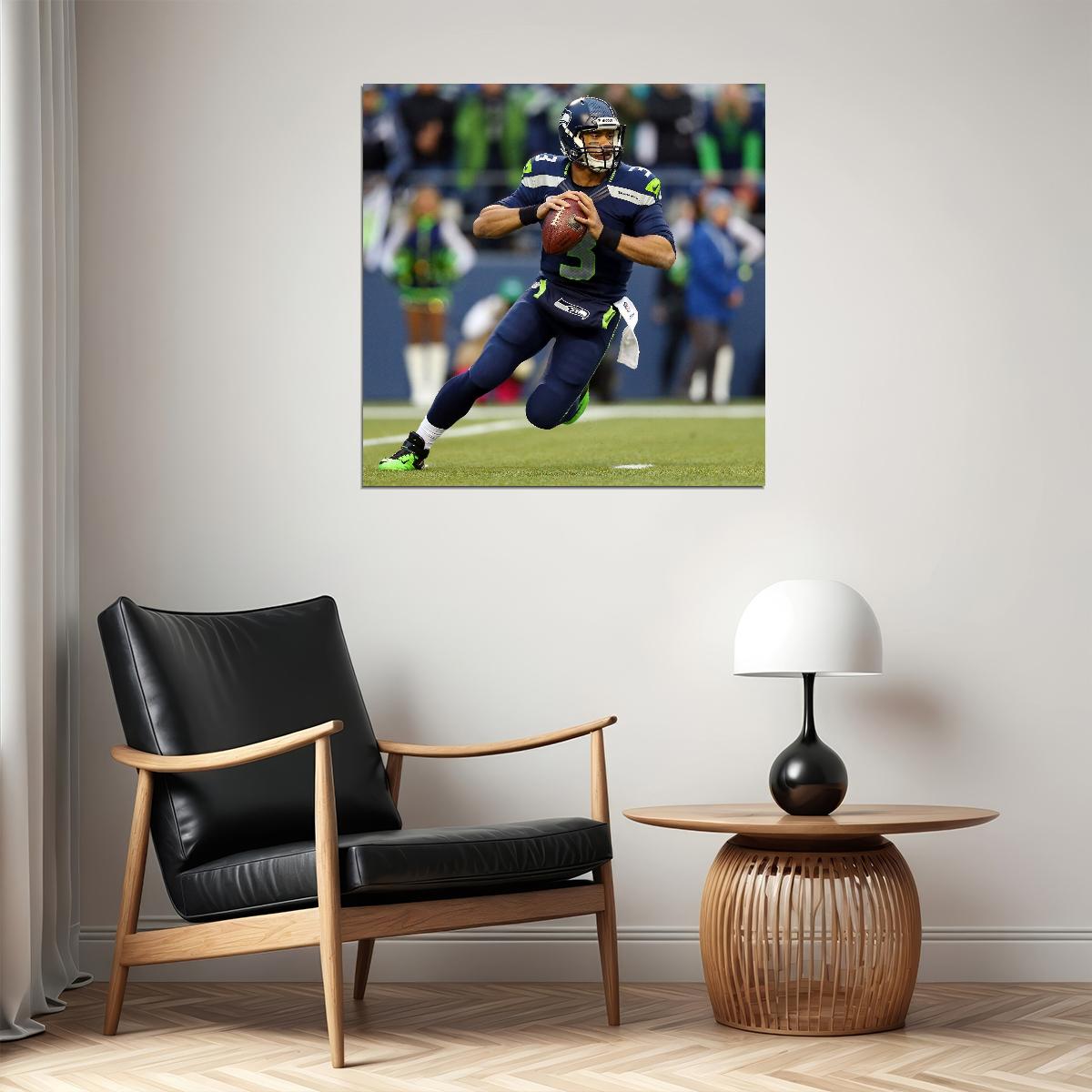 Seattle Seahawks Russell Wilson Nfl Poster Famous Quarterback Motivational Sports Print - xonomax