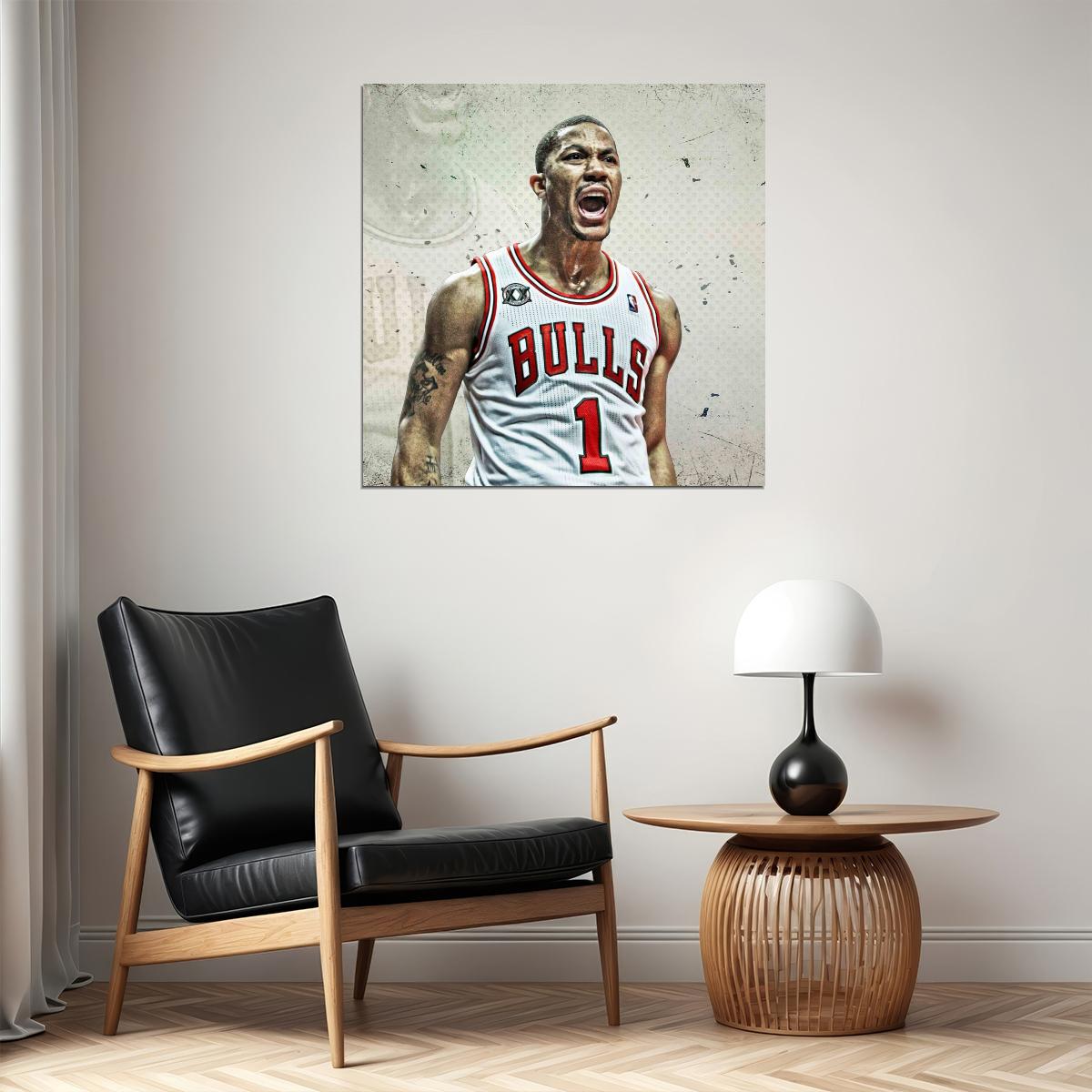 Derrick Rose Chicago Bulls Poster Nba Player Wall Art Sports Print - xonomax