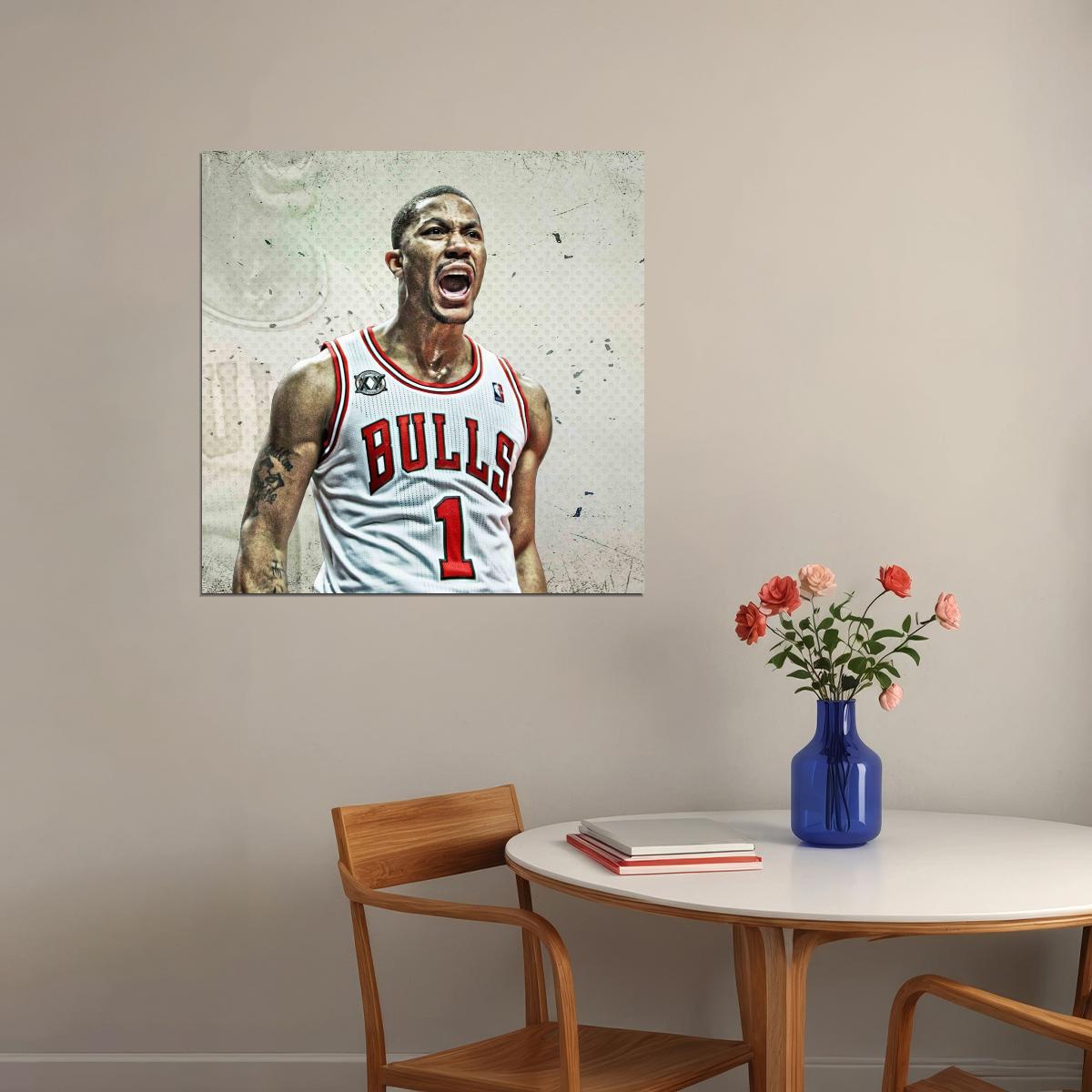 Derrick Rose Chicago Bulls Poster Nba Player Wall Art Sports Print - xonomax