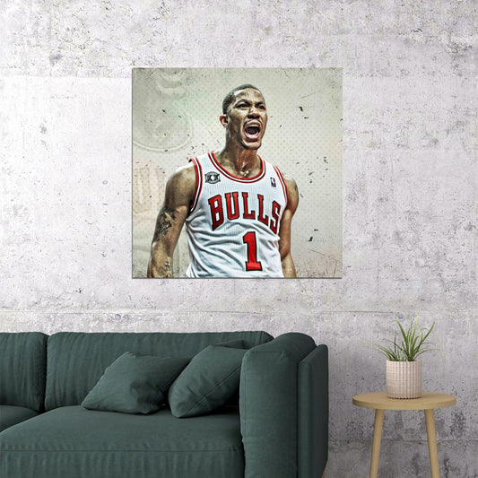 Derrick Rose Chicago Bulls Poster Nba Player Wall Art Sports Print - xonomax