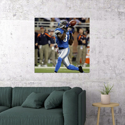 Calvin Johnson Detroit Lions Football Poster Nfl Star Wall Art Sports Print - xonomax
