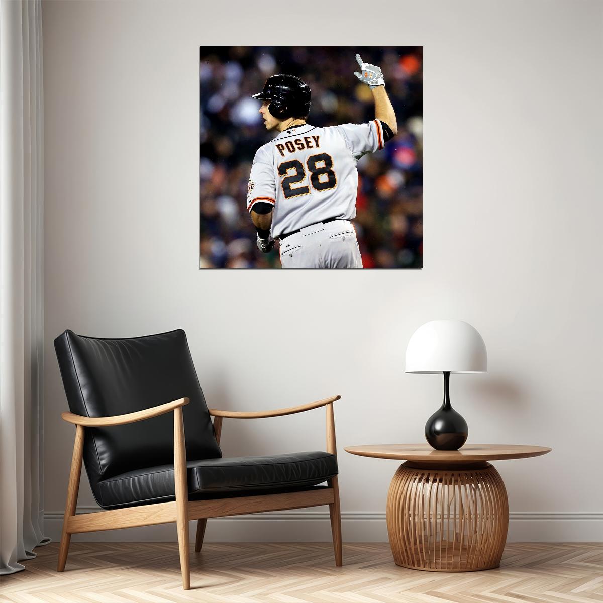 Buster Posey Baseball Poster Mlb Player Wall Art San Francisco Giants Sports Print