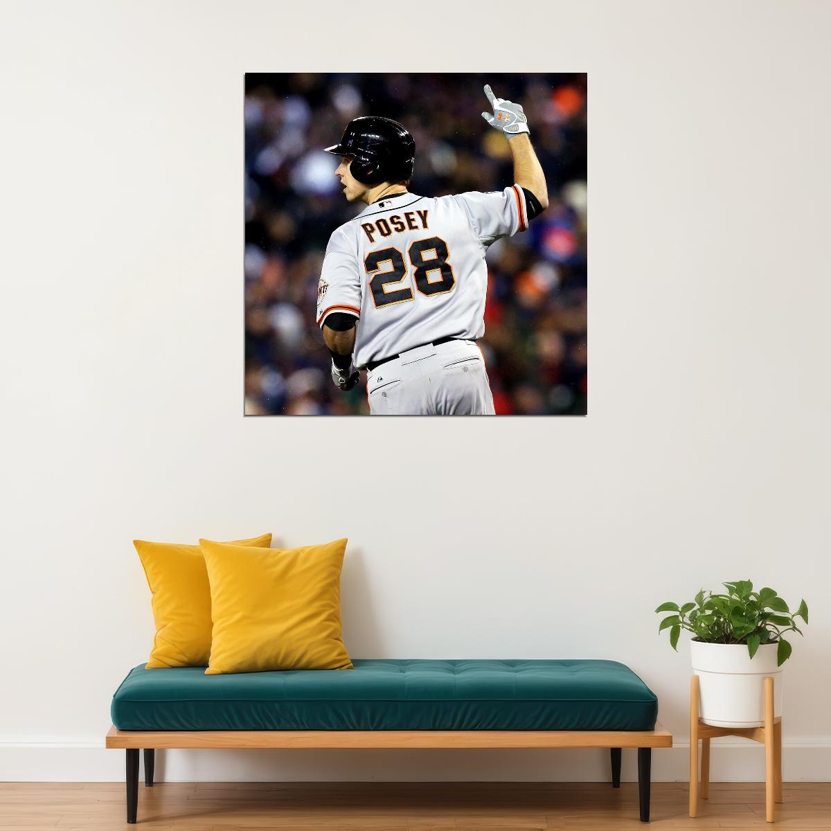 Buster Posey Baseball Poster Mlb Player Wall Art San Francisco Giants Sports Print
