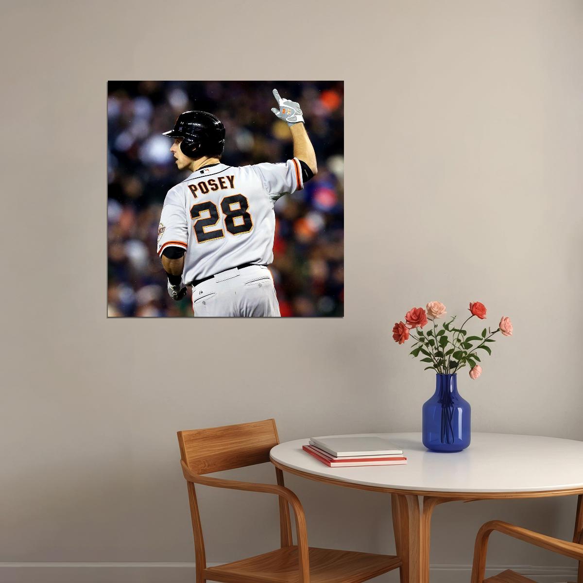 Buster Posey Baseball Poster Mlb Player Wall Art San Francisco Giants Sports Print