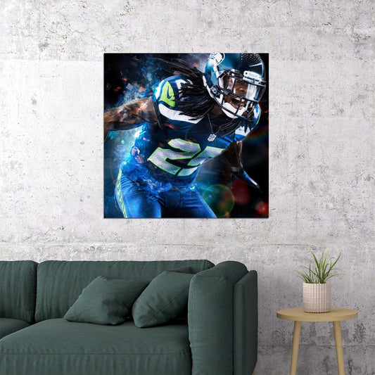 Seattle Seahawks Richard Sherman Nfl Poster Famous Cornerback Motivational Sports Print - xonomax