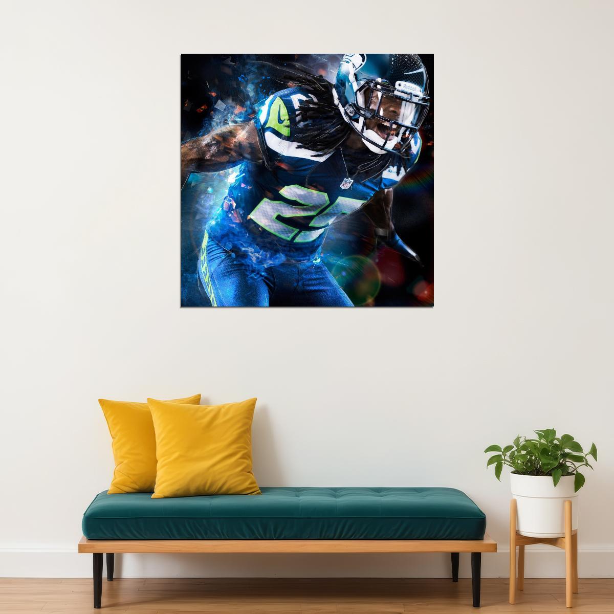 Seattle Seahawks Richard Sherman Nfl Poster Famous Cornerback Motivational Sports Print - xonomax