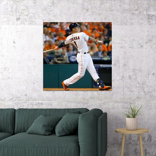 Carlos Correa Baseball Poster Mlb Player Wall Art Houston Astros Sports Print - xonomax