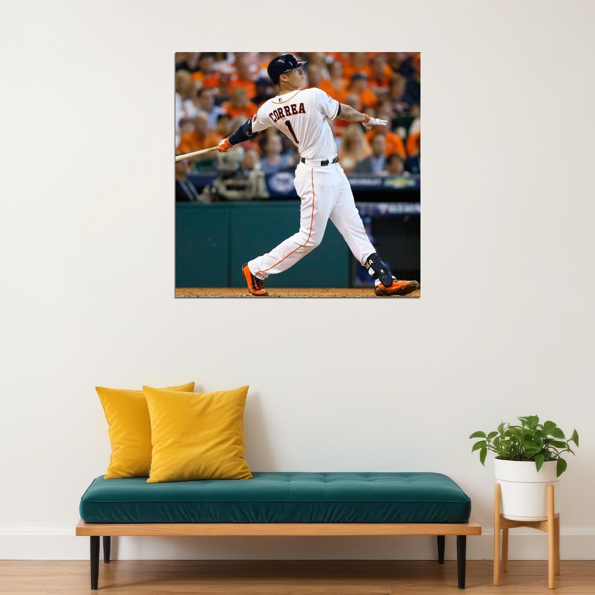 Carlos Correa Baseball Poster Mlb Player Wall Art Houston Astros Sports Print - xonomax
