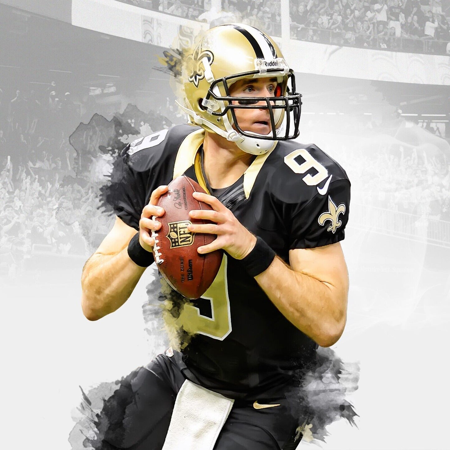 New Orleans Saints Drew Brees Nfl Poster Famous Quarterback Motivational Sports Print - xonomax